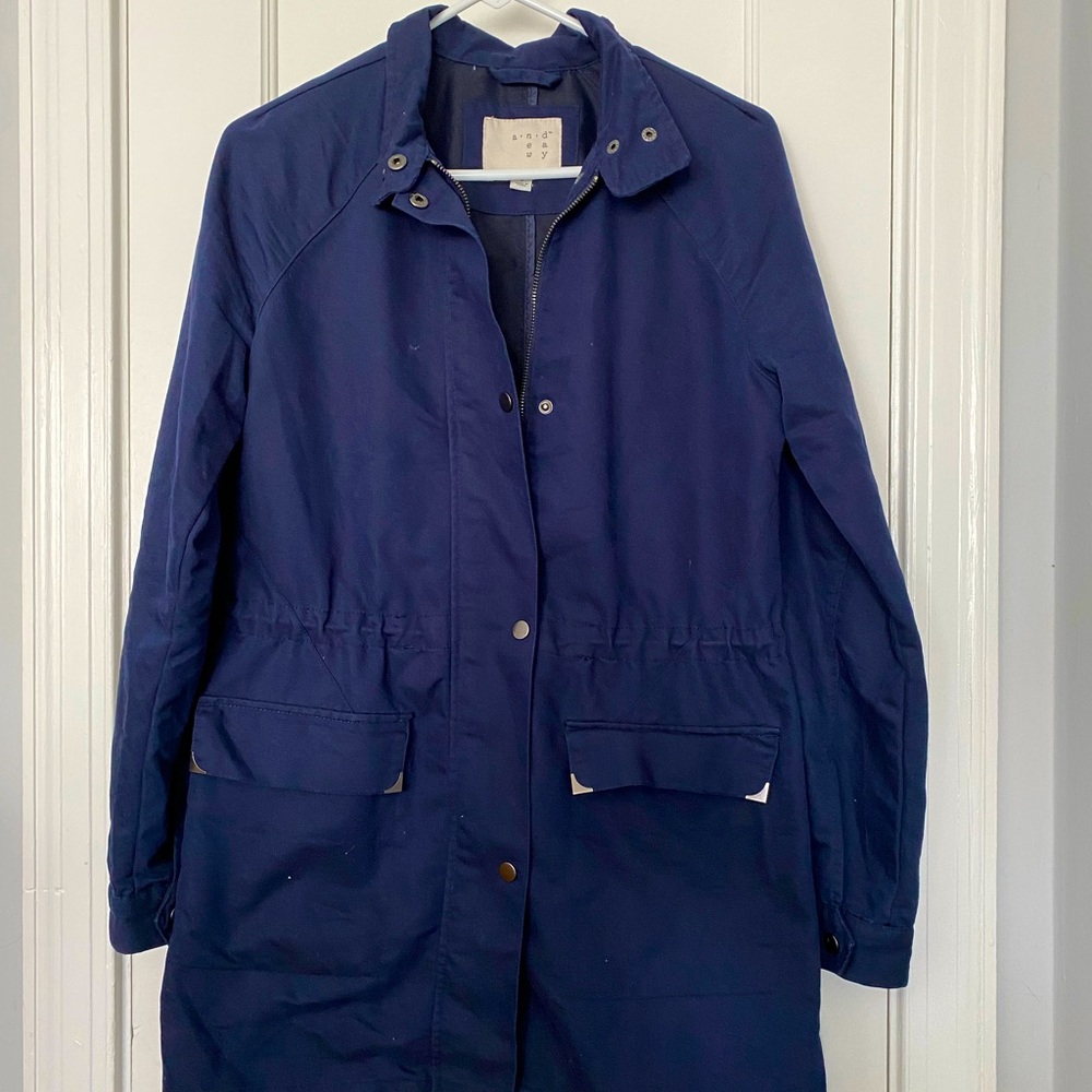 Long Navy Trench Coat
